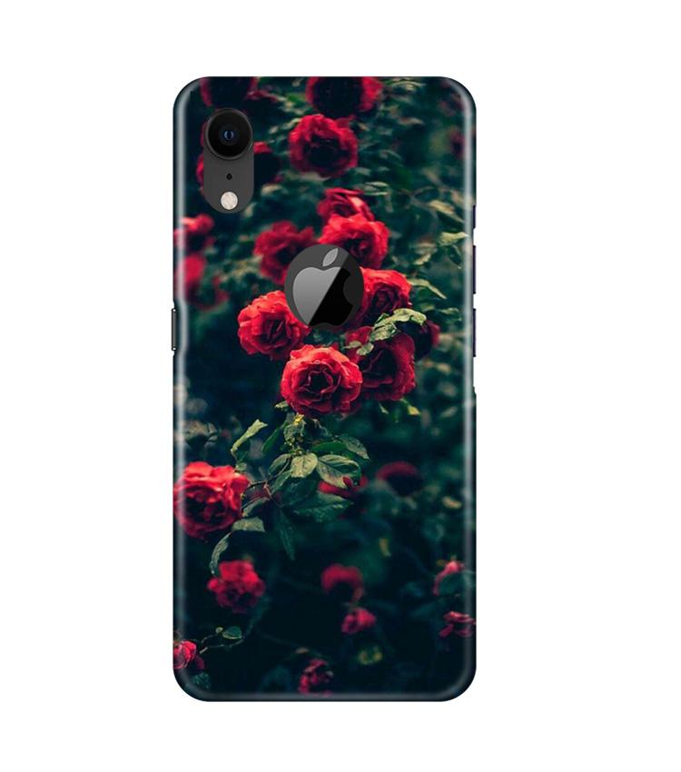 Red Rose Case for iPhone Xr Logo Cut