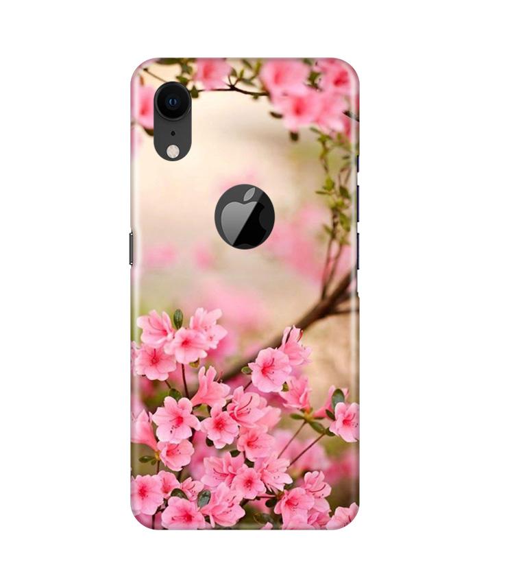 Pink flowers Case for iPhone Xr Logo Cut