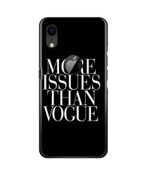 More Issues than Vague Mobile Back Case for iPhone Xr Logo Cut (Design - 74)