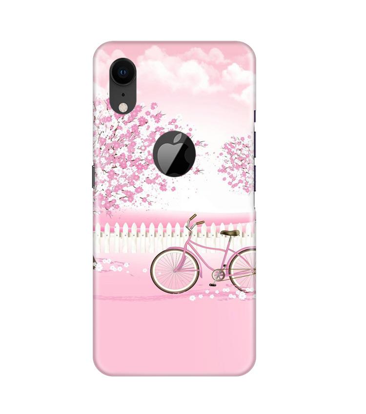 Pink Flowers Cycle Case for iPhone Xr Logo Cut(Design - 102)