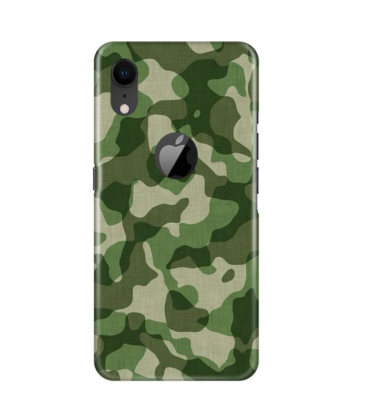 Army Camouflage Case for iPhone Xr Logo Cut  (Design - 106)