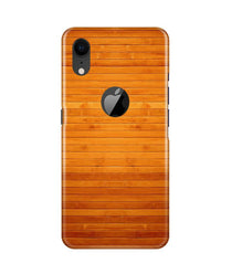 Wooden Look Mobile Back Case for iPhone Xr Logo Cut  (Design - 111)