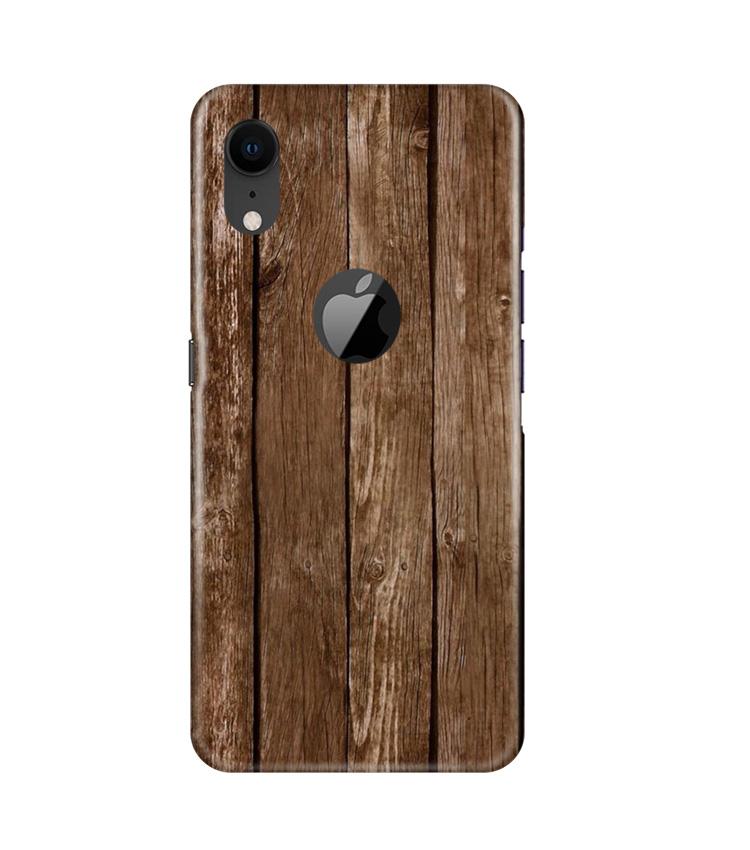Wooden Look Case for iPhone Xr Logo Cut  (Design - 112)