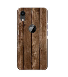 Wooden Look Mobile Back Case for iPhone Xr Logo Cut  (Design - 112)