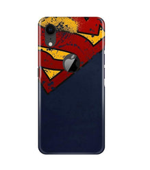 Superman Superhero Mobile Back Case for iPhone Xr Logo Cut  (Design - 125)