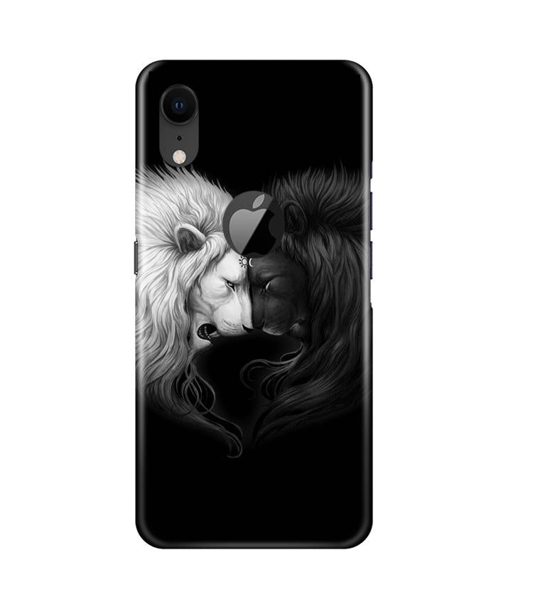Dark White Lion Case for iPhone Xr Logo Cut  (Design - 140)