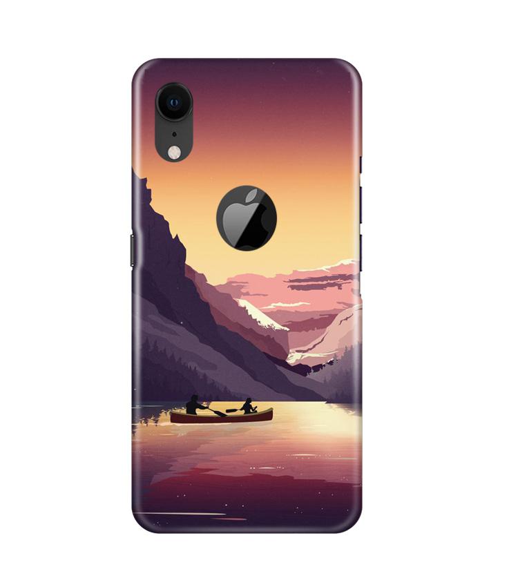 Mountains Boat Case for iPhone Xr Logo Cut (Design - 181)