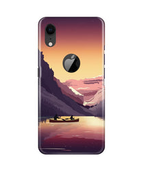 Mountains Boat Mobile Back Case for iPhone Xr Logo Cut (Design - 181)