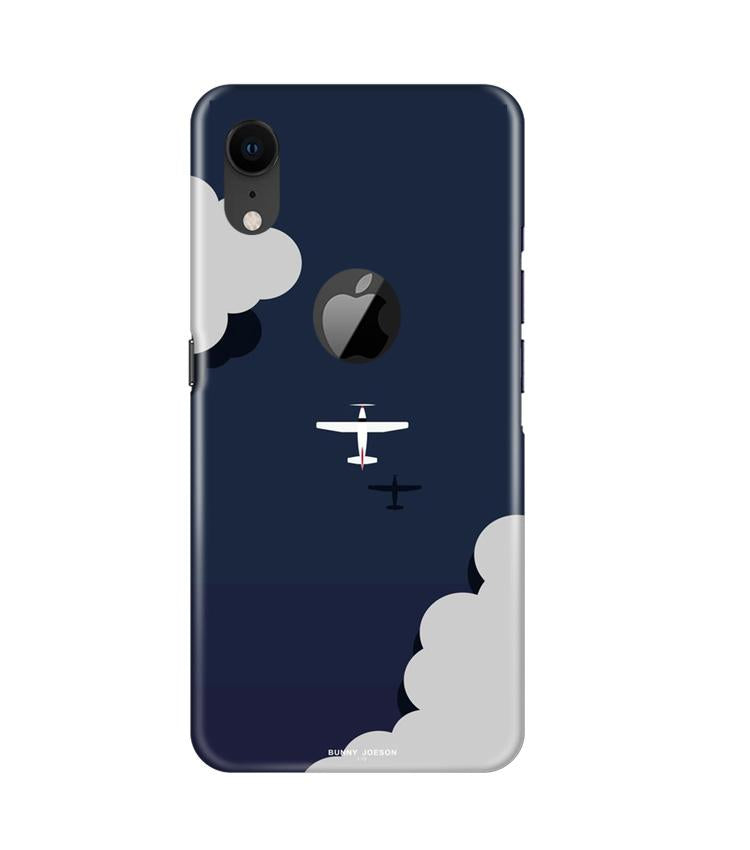 Clouds Plane Case for iPhone Xr Logo Cut (Design - 196)