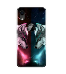 Wolf fight Mobile Back Case for iPhone Xr Logo Cut (Design - 221)