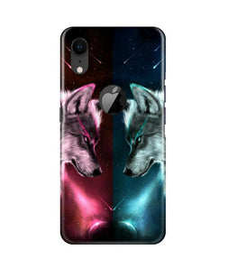 Wolf fight Case for iPhone Xr Logo Cut (Design No. 221)