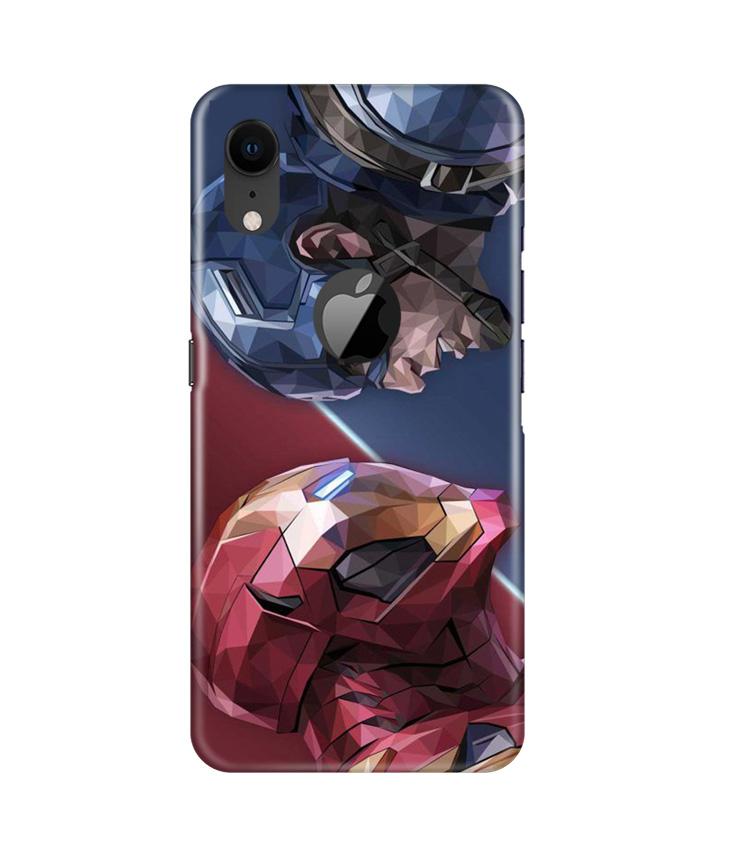 Ironman Captain America Case for iPhone Xr Logo Cut (Design No. 245)