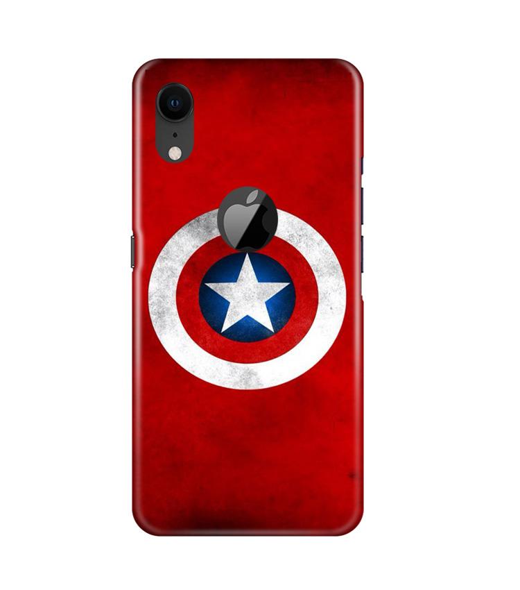 Captain America Case for iPhone Xr Logo Cut (Design No. 249)