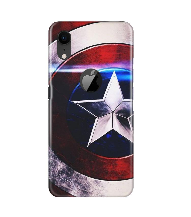 Captain America Shield Case for iPhone Xr Logo Cut (Design No. 250)