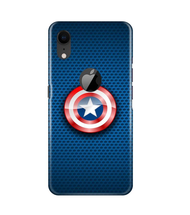 Captain America Shield Case for iPhone Xr Logo Cut (Design No. 253)