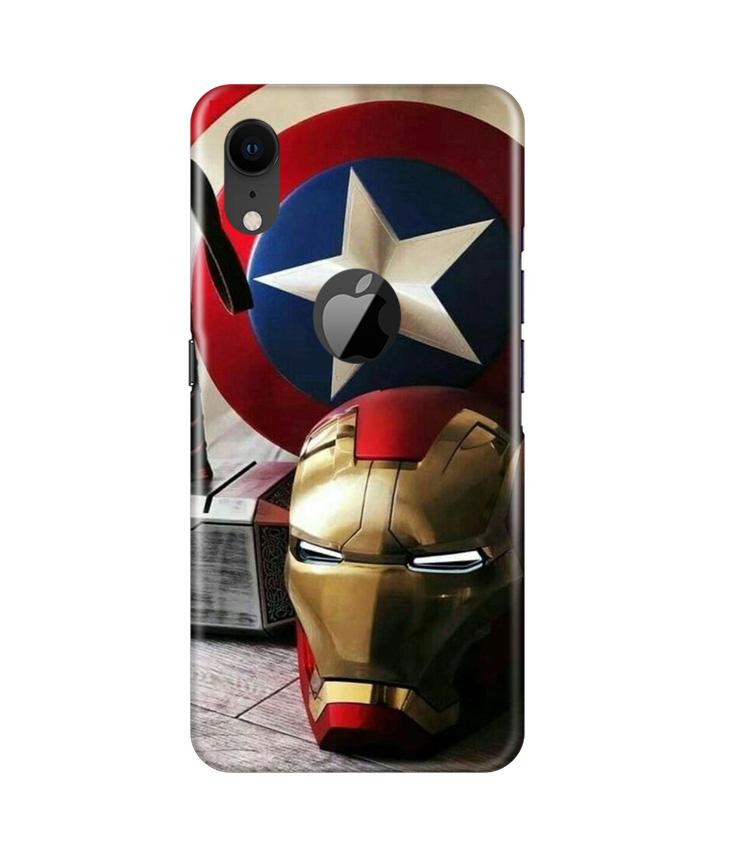 Ironman Captain America Case for iPhone Xr Logo Cut (Design No. 254)
