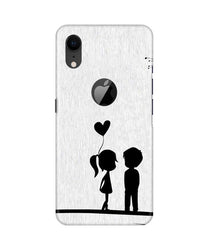 Cute Kid Couple Mobile Back Case for iPhone Xr Logo Cut (Design - 283)