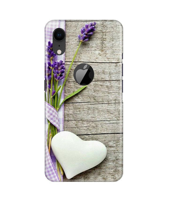 White Heart Case for iPhone Xr Logo Cut (Design No. 298)