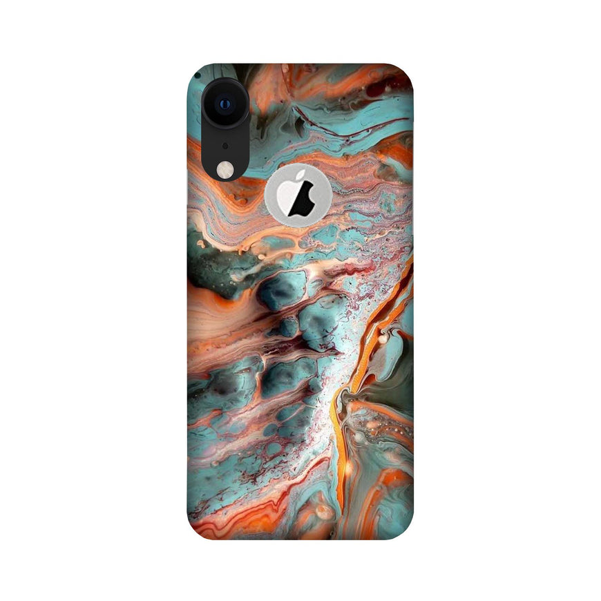 Marble Texture Mobile Back Case for iPhone Xr logo cut (Design - 309)