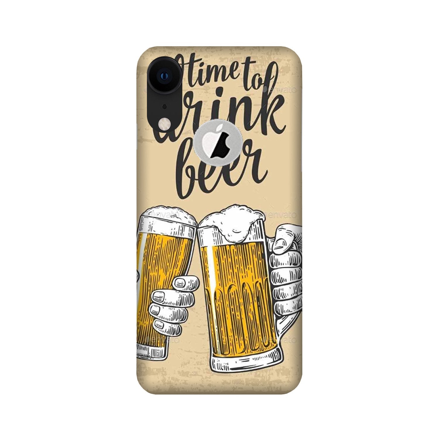 Drink Beer Mobile Back Case for iPhone Xr logo cut (Design - 328)
