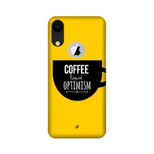 Coffee Optimism Mobile Back Case for iPhone Xr logo cut (Design - 353)