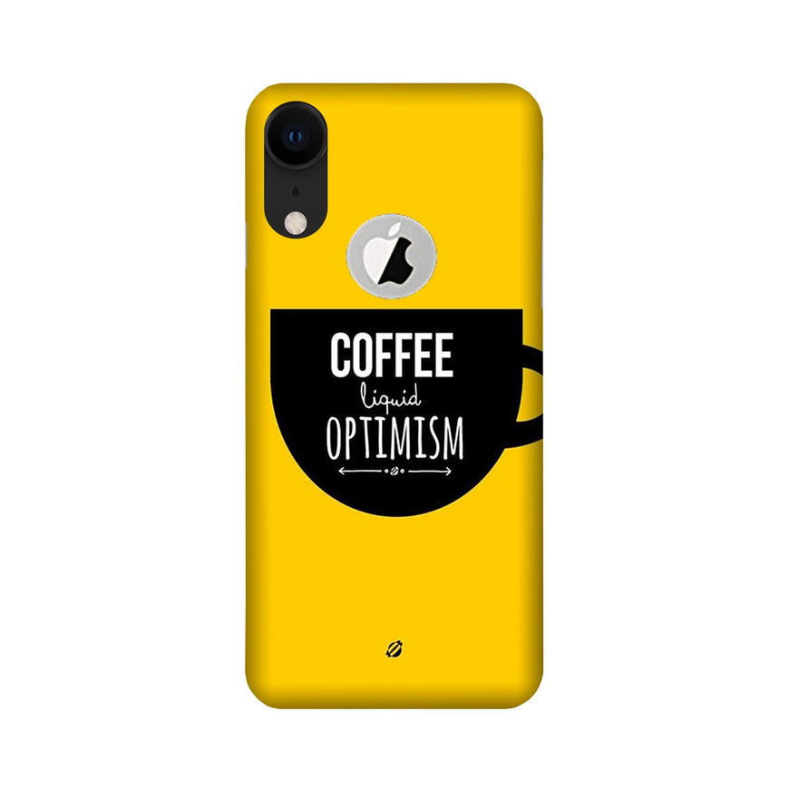 Coffee Optimism Mobile Back Case for iPhone Xr logo cut (Design - 353)