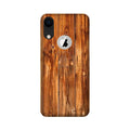 Wooden Texture Mobile Back Case for iPhone Xr logo cut (Design - 376)
