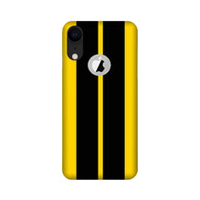 Black Yellow Pattern Mobile Back Case for iPhone Xr logo cut (Design - 377)