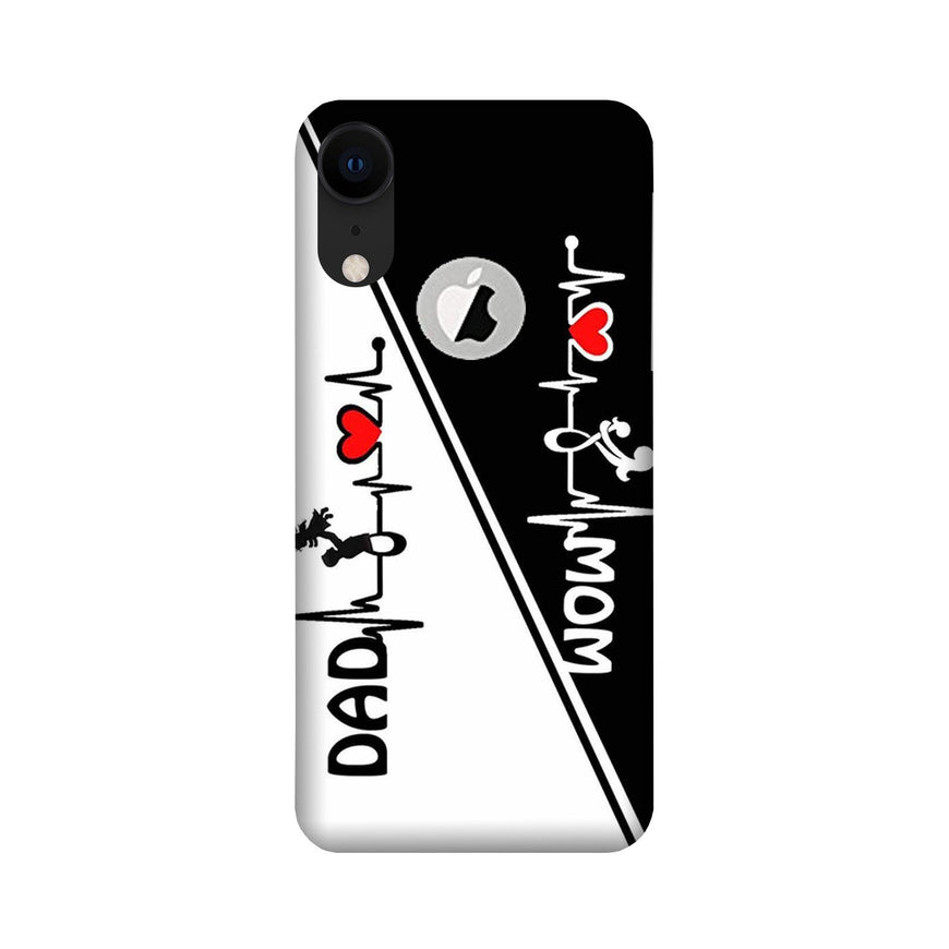 Love Mom Dad Mobile Back Case for iPhone Xr logo cut (Design - 385)