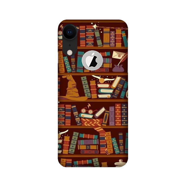 Book Shelf Mobile Back Case for iPhone Xr logo cut (Design - 390)