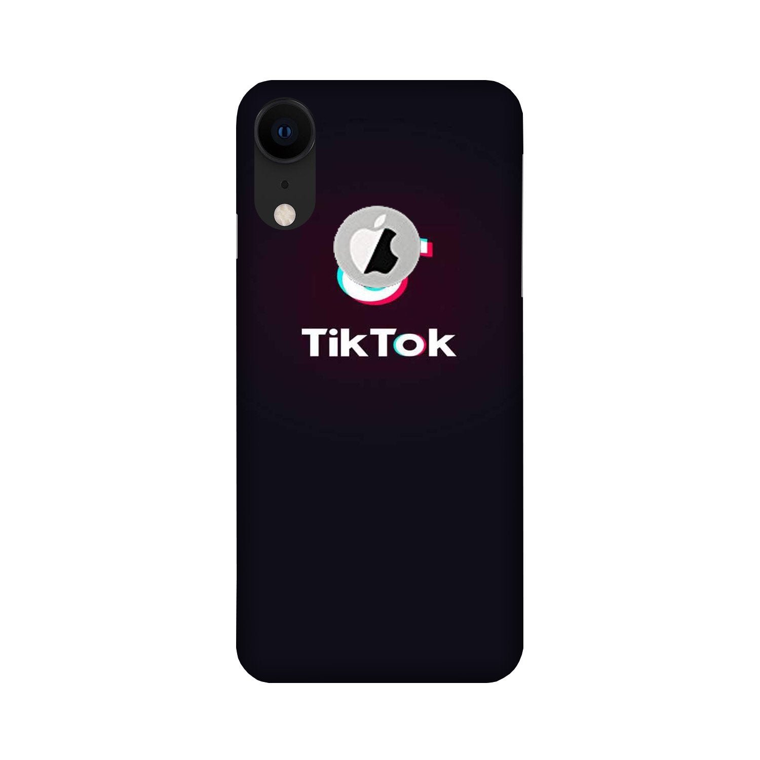 Tiktok Mobile Back Case for iPhone Xr logo cut (Design - 396)