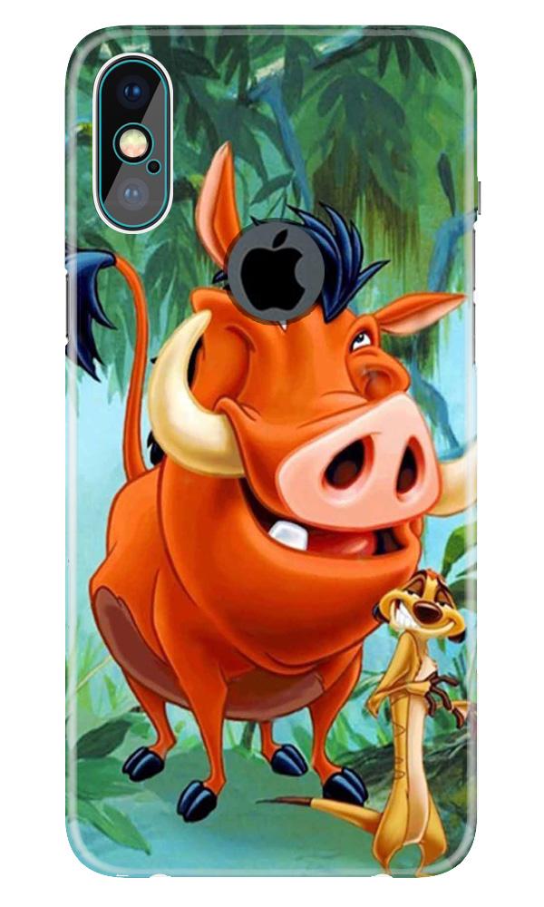 Timon and Pumbaa Mobile Back Case for iPhone X logo cut (Design - 305)