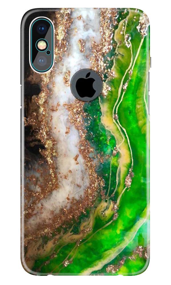Marble Texture Mobile Back Case for iPhone X logo cut (Design - 307)