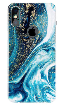 Marble Texture Mobile Back Case for iPhone X logo cut (Design - 308)