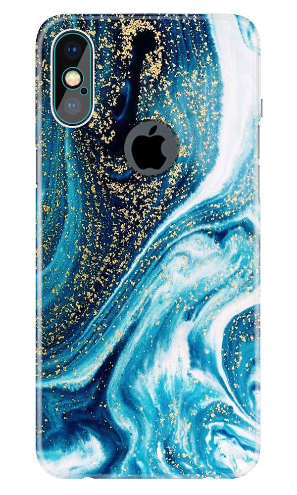 Marble Texture Mobile Back Case for iPhone X logo cut (Design - 308)