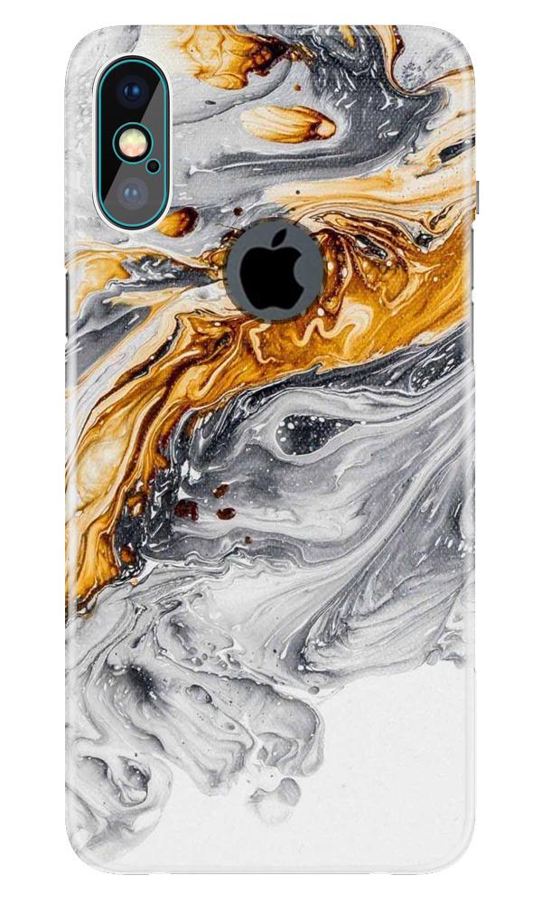 Marble Texture Mobile Back Case for iPhone X logo cut (Design - 310)