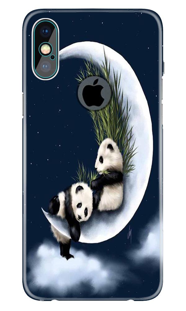 Panda Moon Mobile Back Case for iPhone X logo cut (Design - 318)