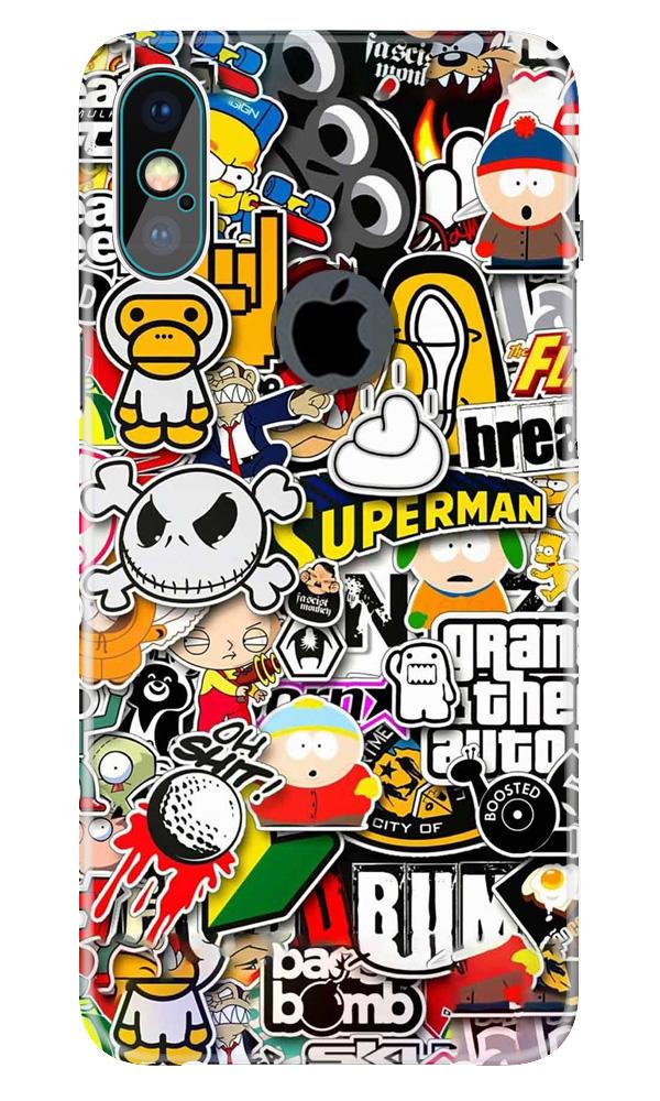 Designer Mobile Back Case for iPhone X logo cut (Design - 320)