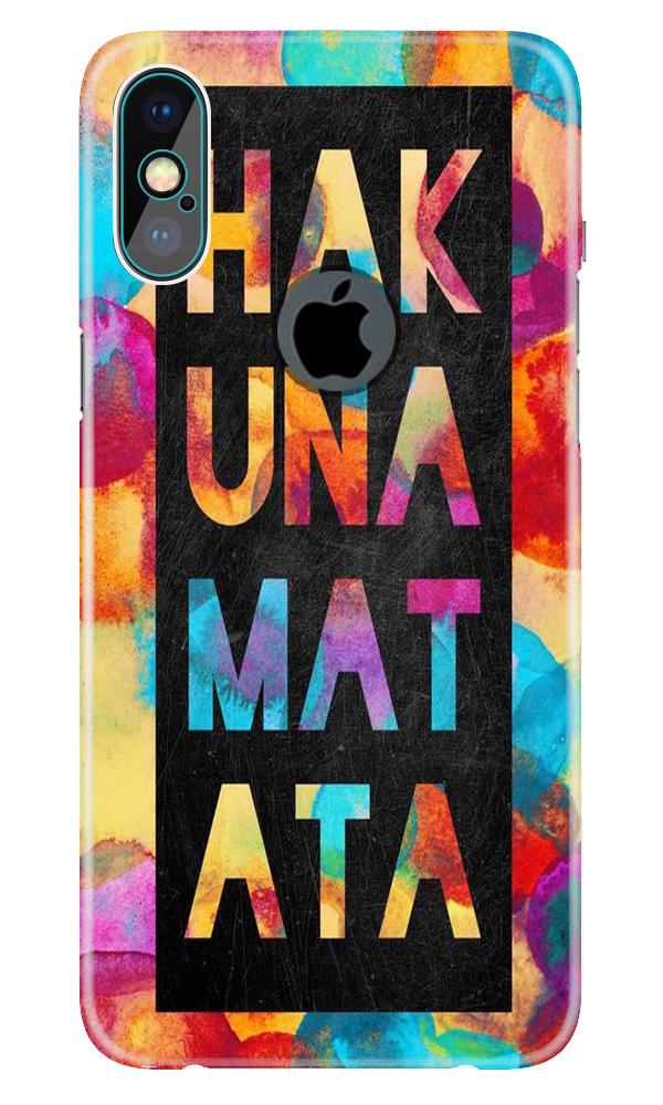 Hakuna Matata Mobile Back Case for iPhone X logo cut (Design - 323)