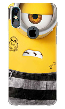 Minion Mobile Back Case for iPhone X logo cut (Design - 324)