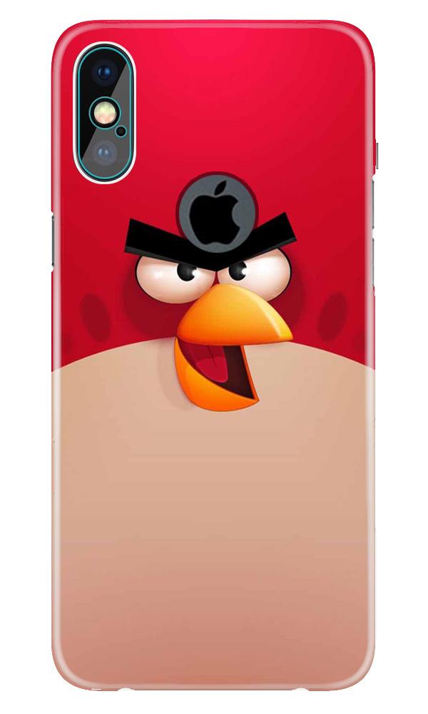 Angry Bird Red Mobile Back Case for iPhone X logo cut (Design - 325)