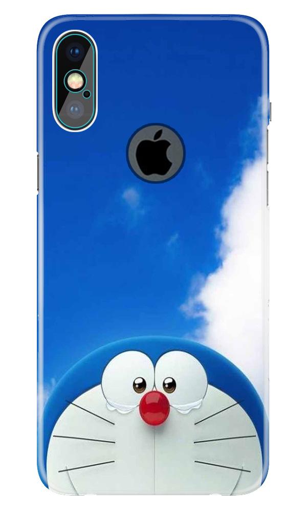 Doremon Mobile Back Case for iPhone X logo cut (Design - 326)