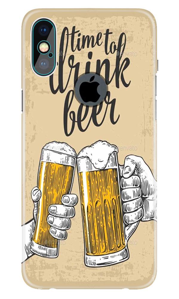 Drink Beer Mobile Back Case for iPhone X logo cut (Design - 328)
