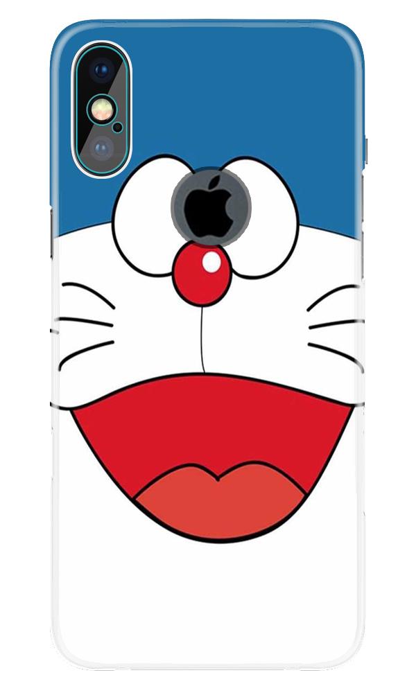 Doremon Mobile Back Case for iPhone X logo cut (Design - 340)