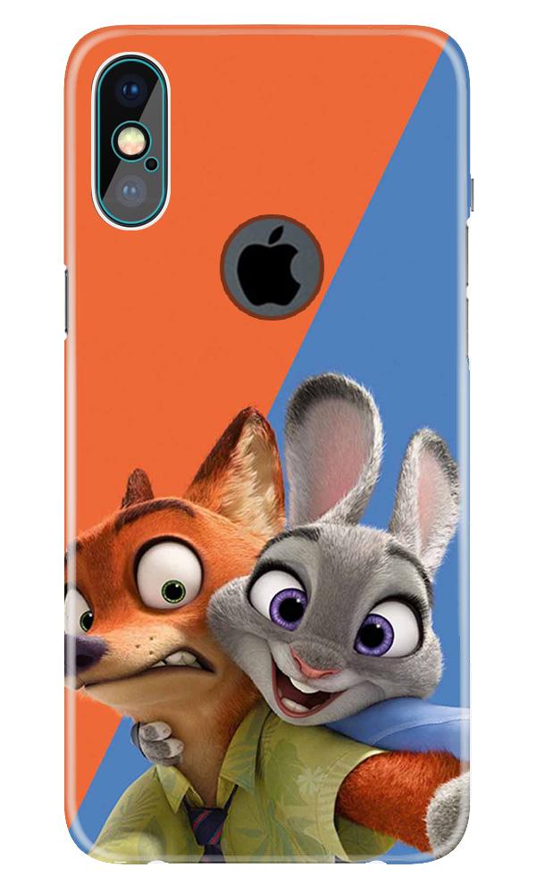 Cartoon Mobile Back Case for iPhone X logo cut (Design - 346)