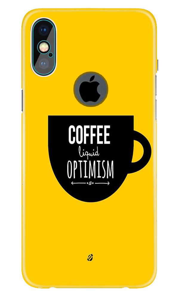 Coffee Optimism Mobile Back Case for iPhone X logo cut (Design - 353)