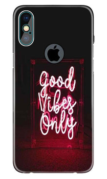 Good Vibes Only Mobile Back Case for iPhone X logo cut (Design - 354)