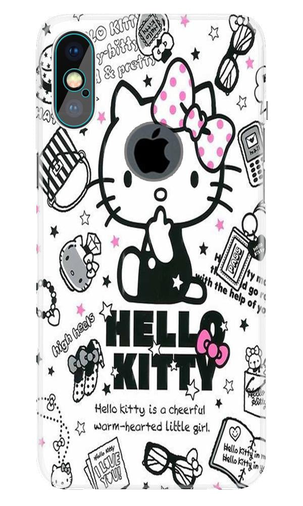 Hello Kitty Mobile Back Case for iPhone X logo cut (Design - 361)