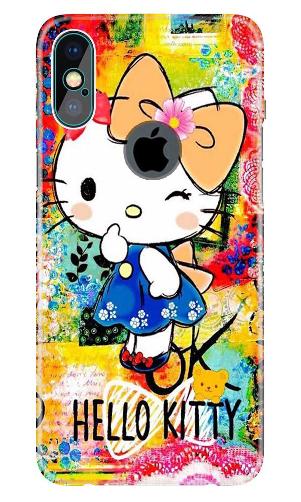 Hello Kitty Mobile Back Case for iPhone X logo cut (Design - 362)