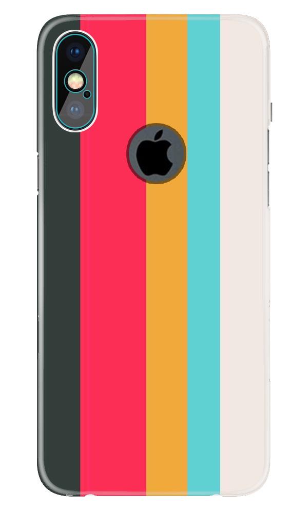 Color Pattern Mobile Back Case for iPhone X logo cut (Design - 369)